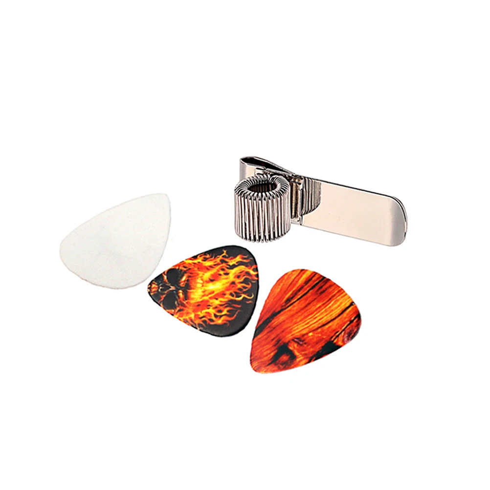 

3pcs Metal Pick Holder Clip Durable Lightweight Clip-On For Guitar Strap Easy Access Use With Various Picks Guitar Accessories