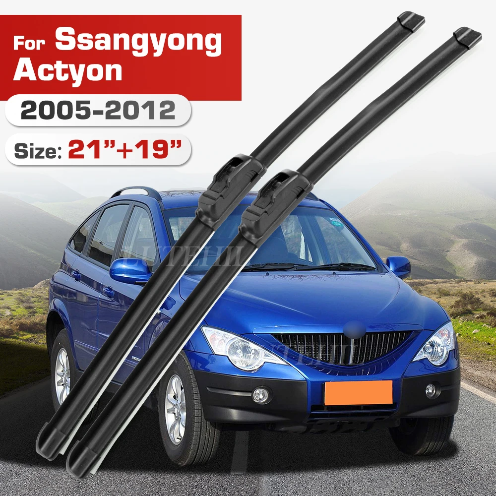 Wischer Für Ssangyong Actyon MK1 2005-2012 2006 2007 2008 2009 2010 Front Klingen Windschutzscheibe Windschutz fenster Pinsel 21 "+ 19"
