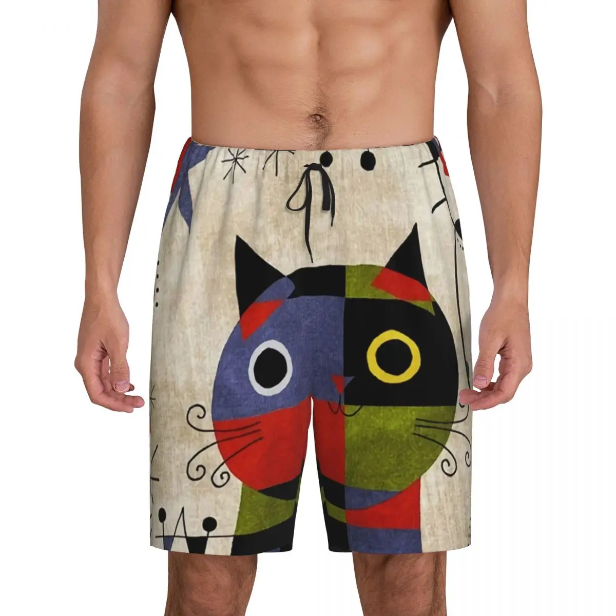 

Custom JoAn MiRo Short Pajama Pants Men Sleepwear Sleep Lounge Bottom Shorts Sleeping Pants