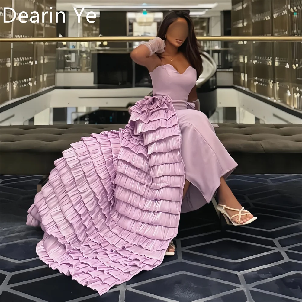 

Prom Gown Dearin Strapless Column Ankle Length Skirts Layered Bespoke Occasion Dresses Formal Evening Dress Saudi Arabia