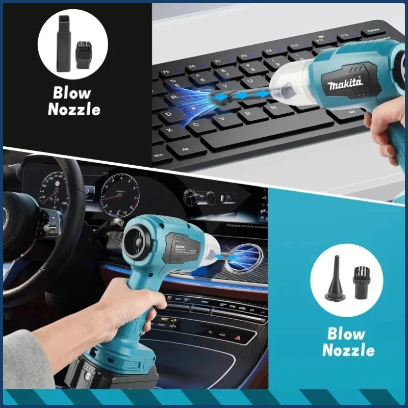 مكنسة ماكيتا الصغيرة المحمولة اللاسلكية القابلة لإعادة الشحن للسيارة، أداة كهربائية متعددة الوظائف