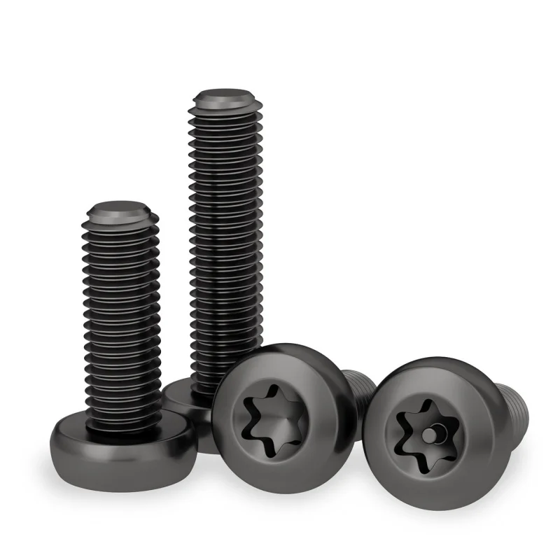 M3M4M5 M6 M8 M10 Black 304 Stianless Steel Six-Lobe Torx Pan Round Button Head Screw With/Without Pin Tamper Proof Security Bolt image 5