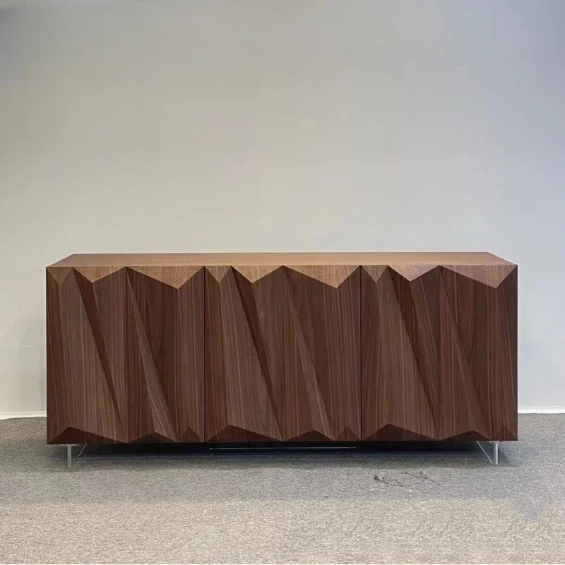 

Retro style dining side cabinet, living room chest cabinet, solid wood storage cabinet design, bedroom wave locker