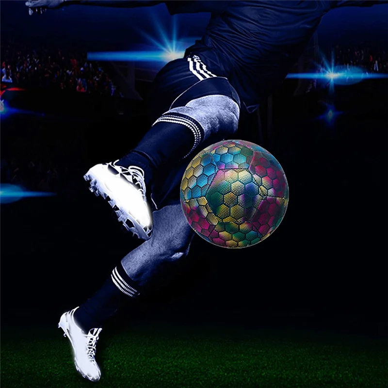 A48F-夜光サッカーボール: サッカートレーニング用屋内/屋外反射ライトアップボール