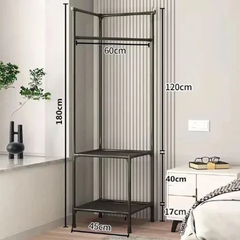 Floor Standing Clothes Rack Floor Corner Children Room Shelves Shoes Storage Shelves With Hanger Home Storage Shelves Supplies