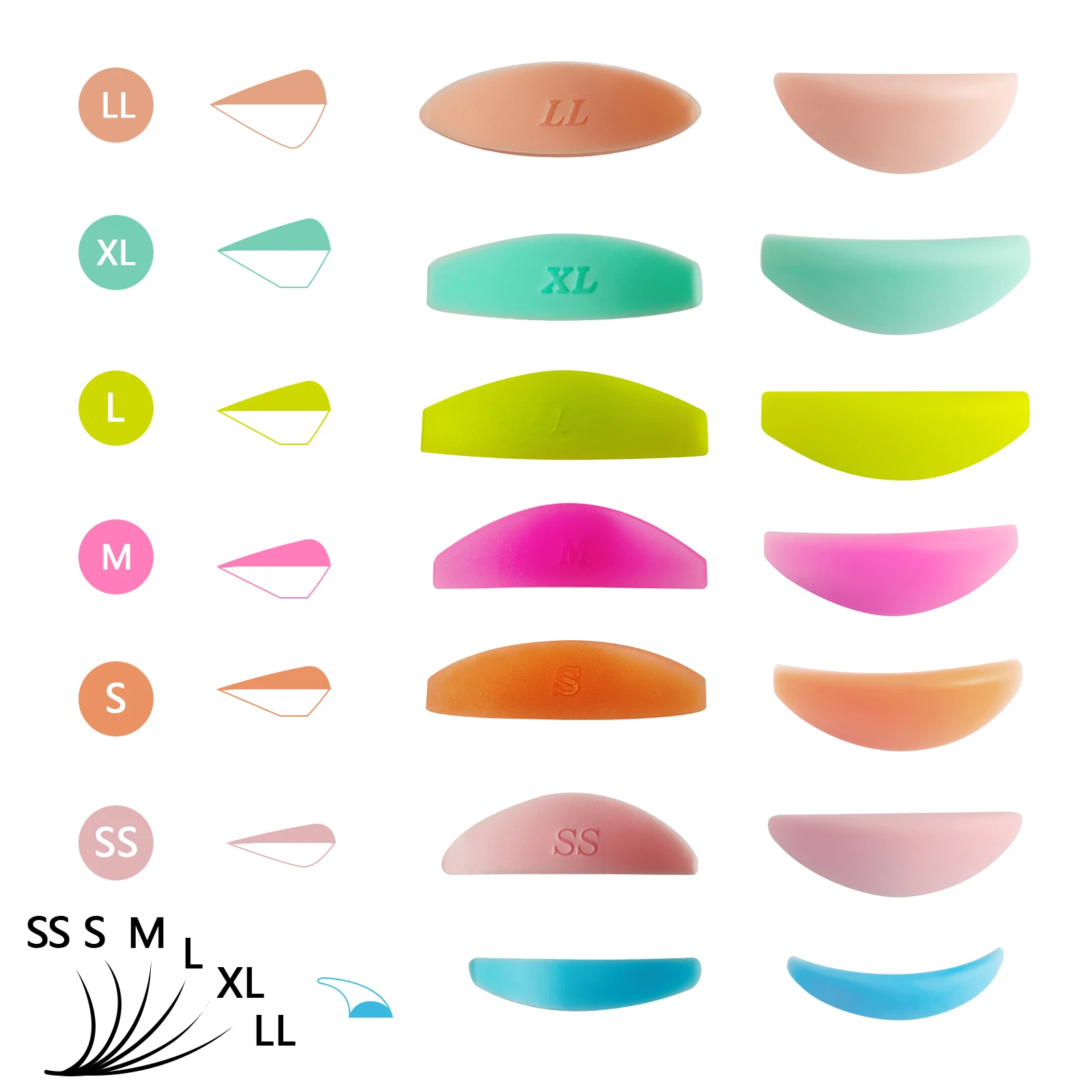 Libeauty 7 Paar Silikon Wimpern Dauerwelle Stange Lash Lift Pads Wimpern Curler Zubehör Wimpern Curling Eisen Make-Up-Tools