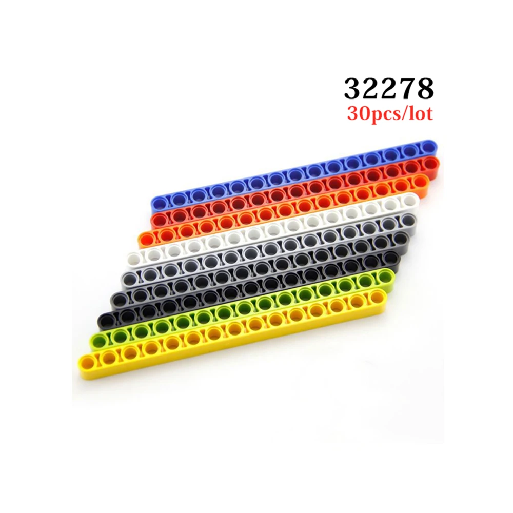 30Pcs/lot 32278 High-Tech 1x15 Holes Liftarm MOC Building Blocks Parts Assembles Car Particles DIY Educational Bricks Kids Toys