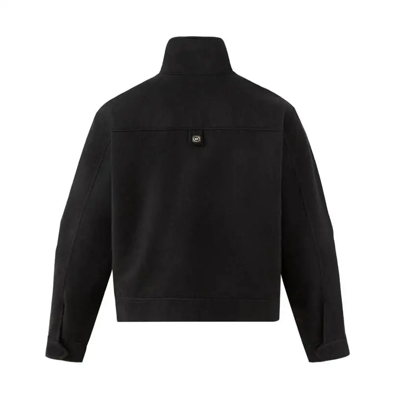 Stand Collar Double Row Metal Button Men's Jacket Vintage Workwear Design Casual Outer Coat Autumn Street Daily CSX45