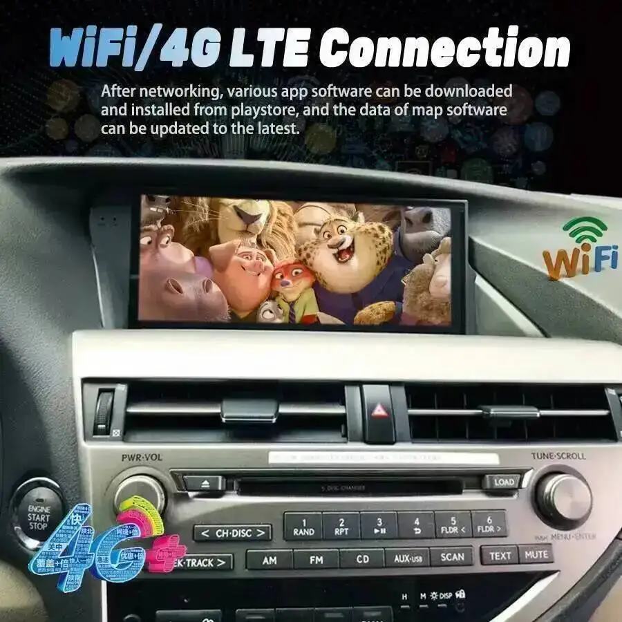 Android 15 Car Wireless Carplay Screen For LEXUS RX RX270 RX350 2009-2012 WiFi BT 4G GPS Multimedia Stereo Audio Head Unit