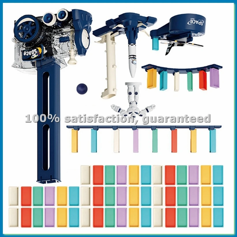 

Автоматический поезд-домино, игрушка-поезд для семейных игр, подарок для малышей на Рождество, день рождения, DIY, B-A69M