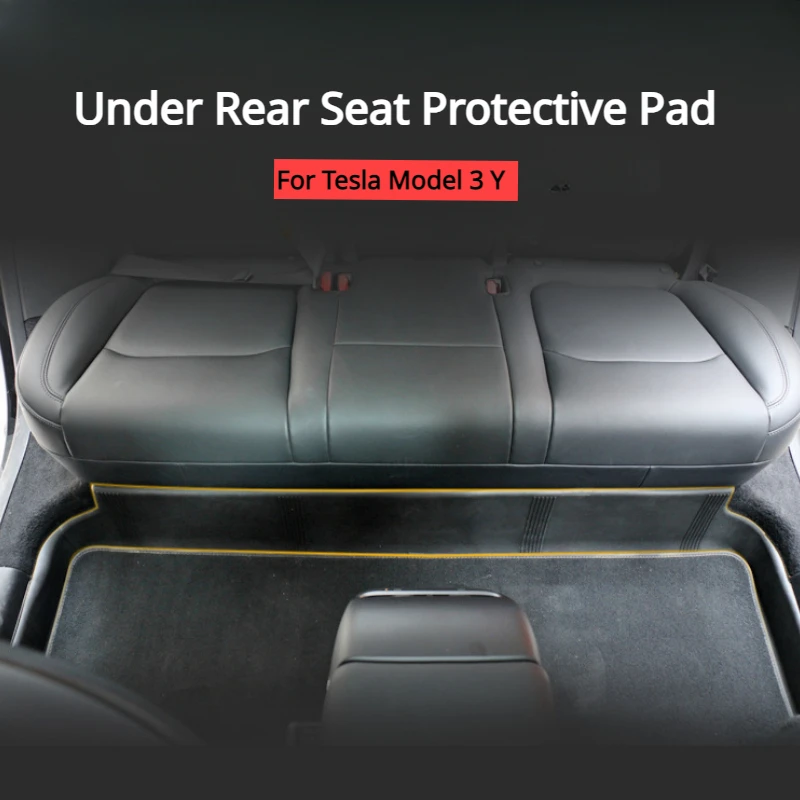 

For Tesla Model 3 Y Protective Pad Under Rear Seat Anti Kick Guard Cover TPE Full Surround Cushion Protector Car Interior Modely