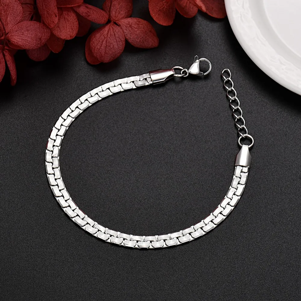 New popular 18K Gold Filled Silver fine Chain Bracelets for Men Charm Women Wedding Party 18+5cm Holiday gifts designer jewelry