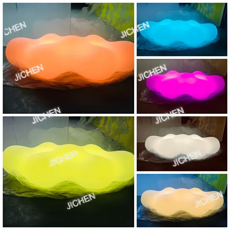 

HS LED luminous cloud stool, colorful luminous furniture, remote control charging, waterproof bar stool, shopping mall waiting