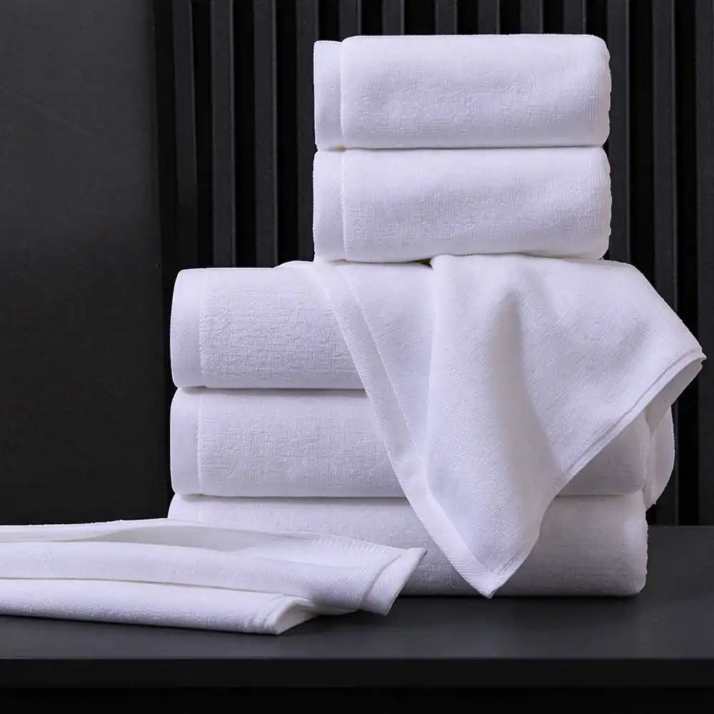 Luxury Bath Towel 100% Cotton Thicken Heavy Soft Absorbent Skin-Friendly Pure White Home Hotel Bathroom Gym Spa Travel Sports