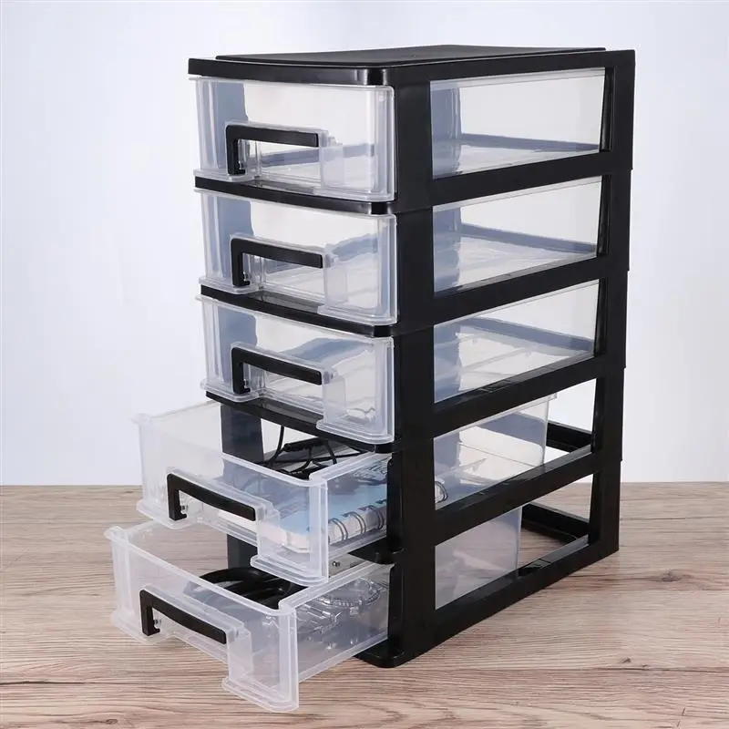 Desktop Storage Box Five-Layer Storage Cabinet Plastic Drawer Type Closet Portable Dustproof Storage Organizer Sundries Holder