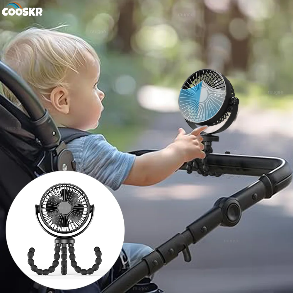 

Baby Stroller Fan Hand Held Wireless Portable Fan Rechargeable USB Mini Folding Fan Small Personal Fan for Car Outdoor Cooler