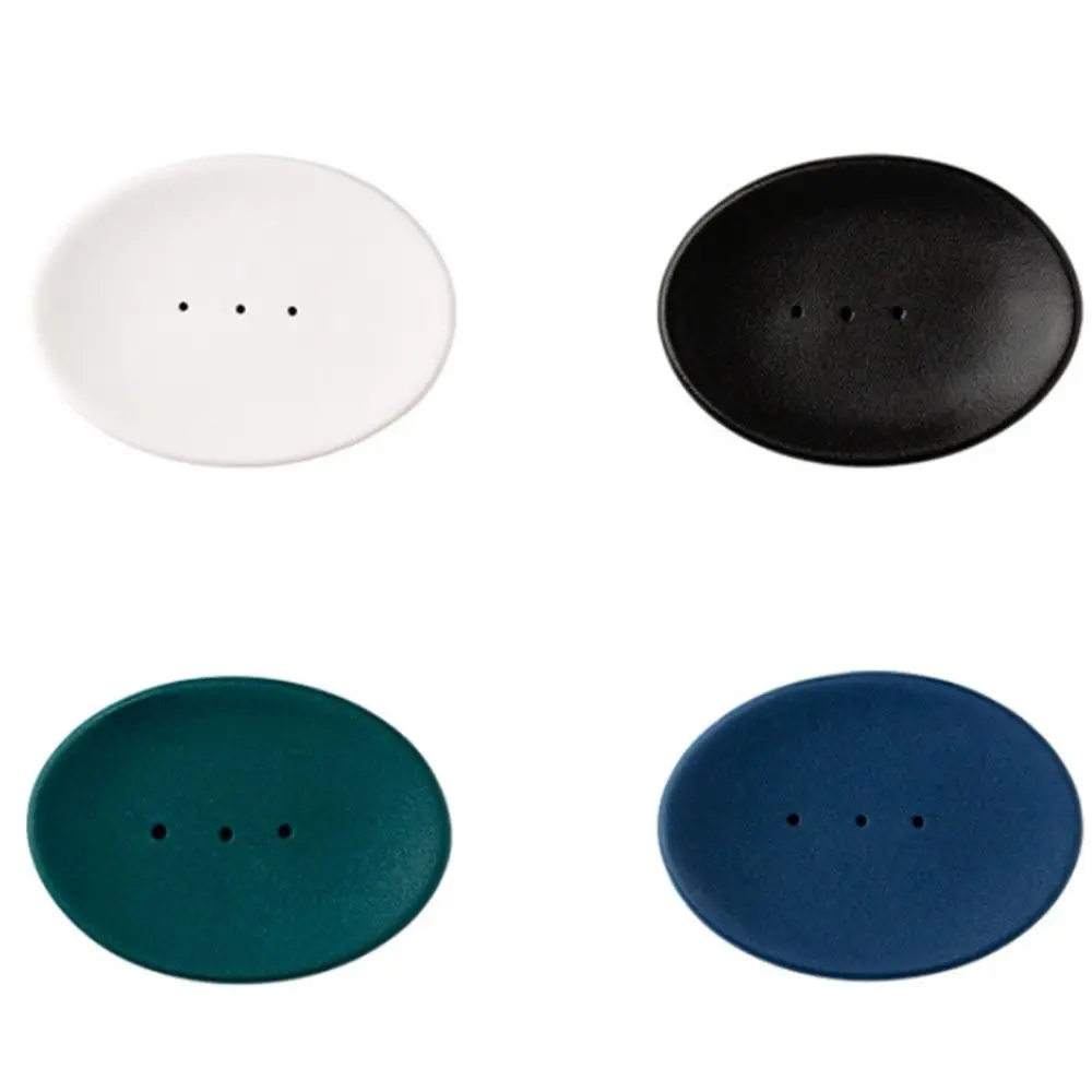 

Snowflake Glaze Ceramic Frosted Soap Dish Self Draining Extend Soap Life Solid Color Soap Shelf Simple Light Luxury