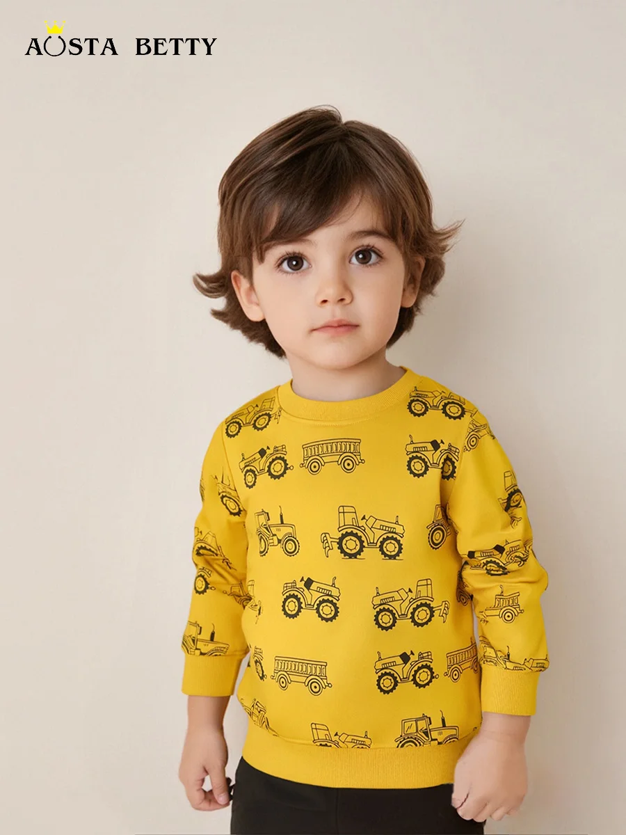 Autumn new boy sweater Europe and America wind car printing long sleeve children's sweater round neck children's sweatshirt