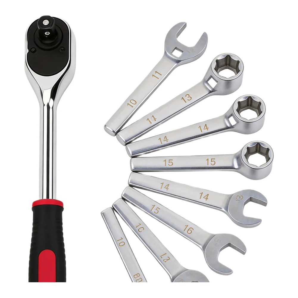 10 Piece 38 Inch Drive Crowfoot Wrench Set Open End Spanner for Torque Wrench with Metric Sizes 10 22mm for Mechanical Use