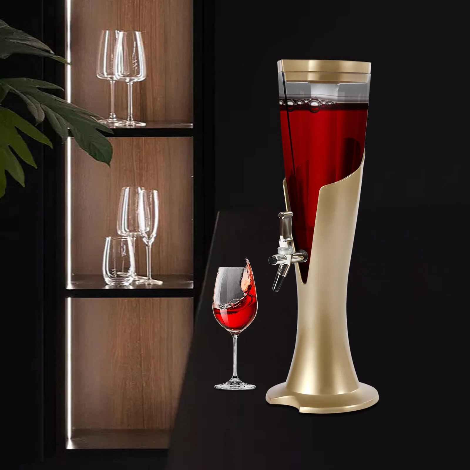 

3L Beer Tower Dispenser W/Ice Column Light Drink Dispenser for Party Bar Home