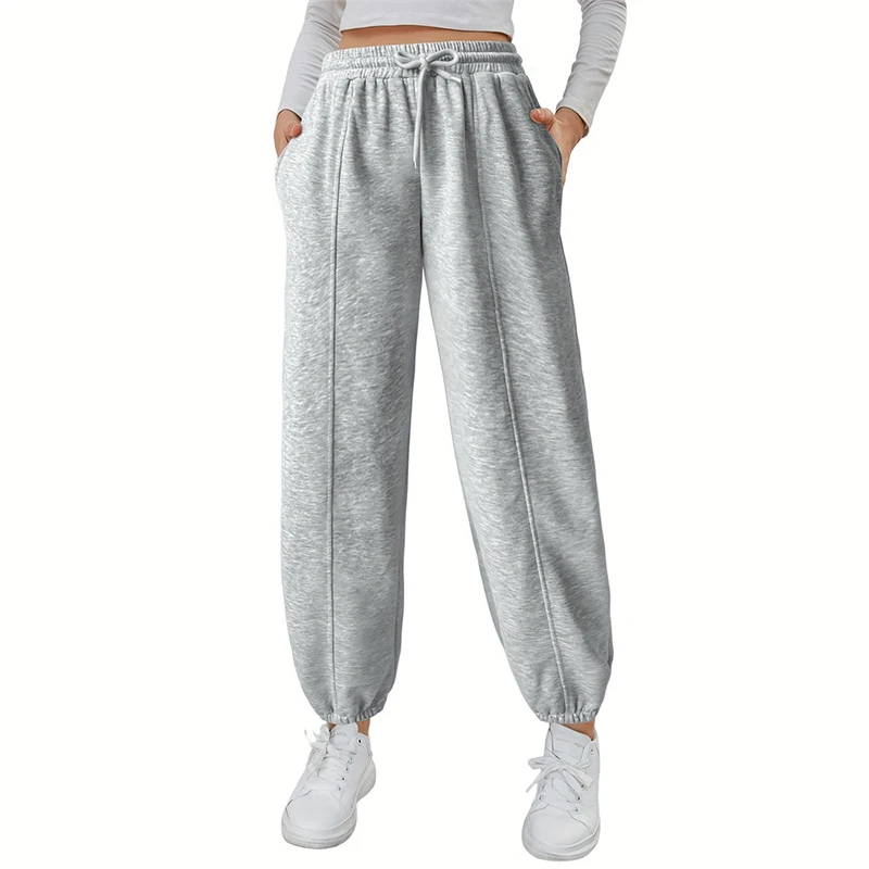 

Y,KUKU 2024 Autumn New Jogger Pants Women Drawstring Trousers Casual Comfortable Tracksuits Plus Size Knitted Gym Sweatpants