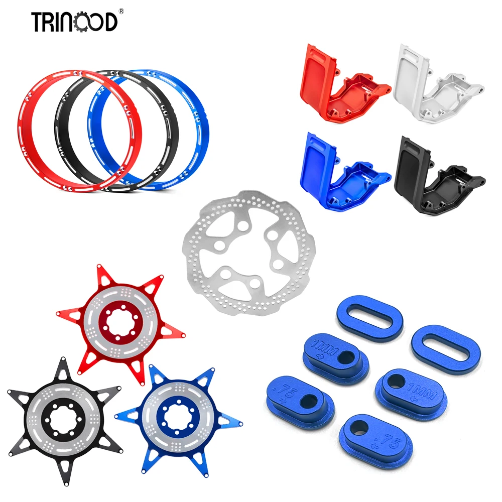 TRINOOD Front Rear Wheel Reinforcement Rings Hub Reinforced Outer Frame/Chain Gear+Chain For 1/4 RC Motorcycle Promoto-MX Parts
