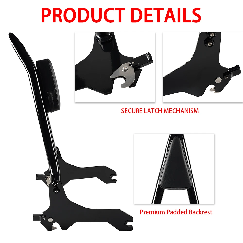 Motorcycle Rear Sissy Bar Passenger Backrest Fit For Harley Davidson Softial Fat Boy Breakout 114 FLFB FLFBS FXBR RXBRS 2018+ view 3