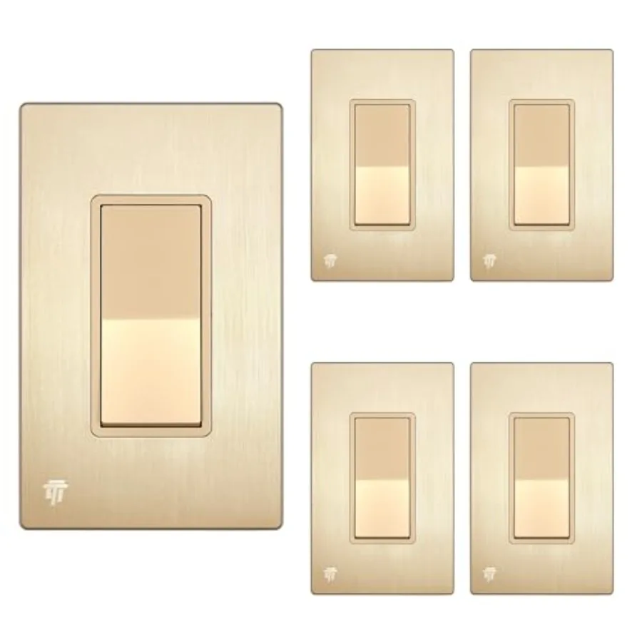 

Elite Series Decorator Light Switch with Brushed Screwless, Single Pole, 3 Wire, Grounding Screw, Residential Grade, A 0V, UL L