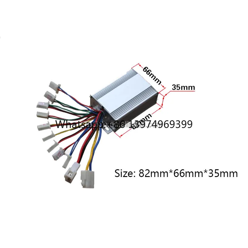 DC Brushed Motor Controller and Thumb Throttle 24/36/48V 350W/500W Brush Speed Controller for Ebike Electric Scooter Brush Motor