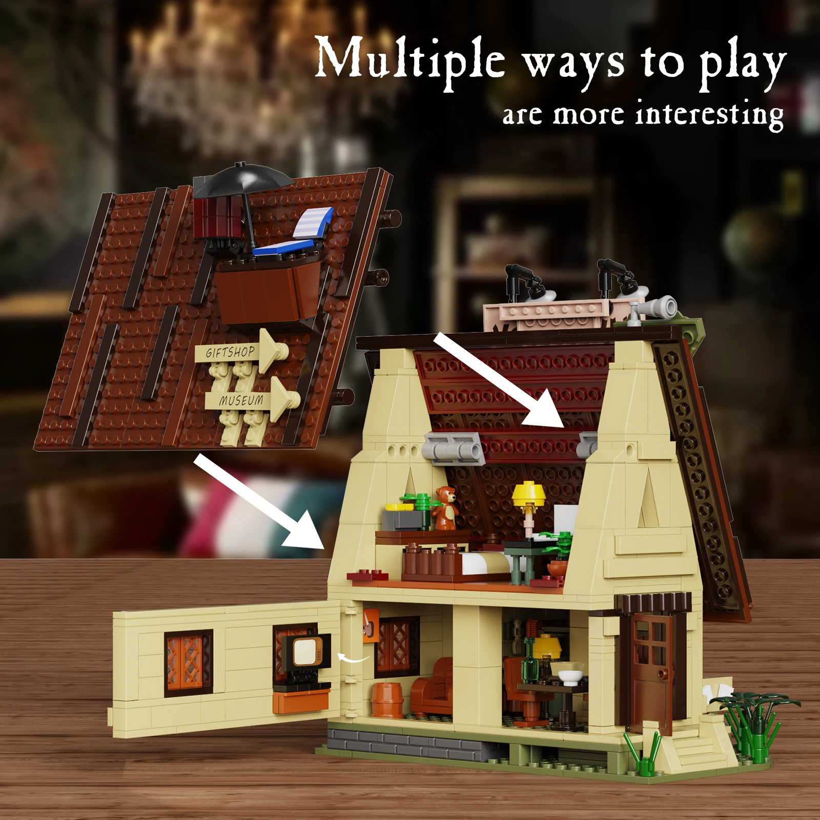 MOC クリスマス Gravityeds House Fallseds ビルディングブロック タウンハウスモデル スノーハウス ブリック 組み立て済みおもちゃ 子供用 クリスマスギフト