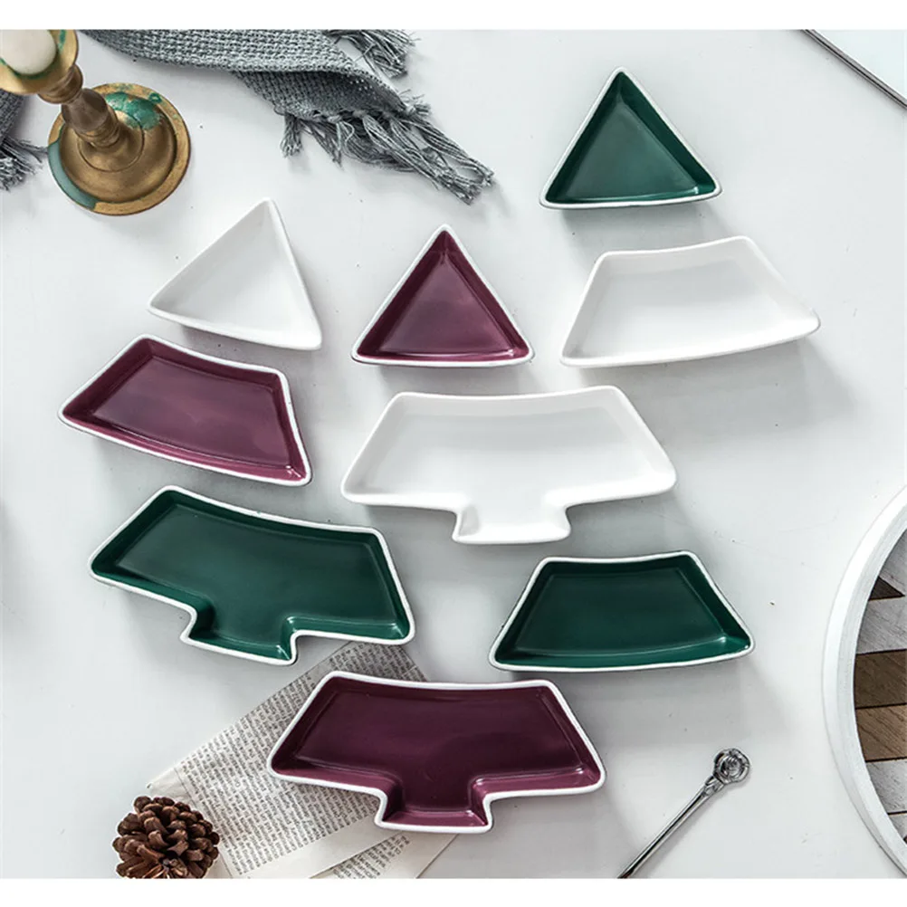 

Фиолетовая рождественская елка, поднос для закусок, керамическая сервировочная тарелка для орехов, сухофруктов, закусок, семейных встреч, вечеринок