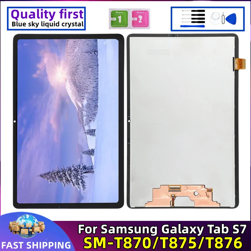 LCD Touch Screen Digitizer Assembly Replacement, Tablet Display, Samsung Galaxy Tab S7 SM- T870 SM T875 T876B T876, Original