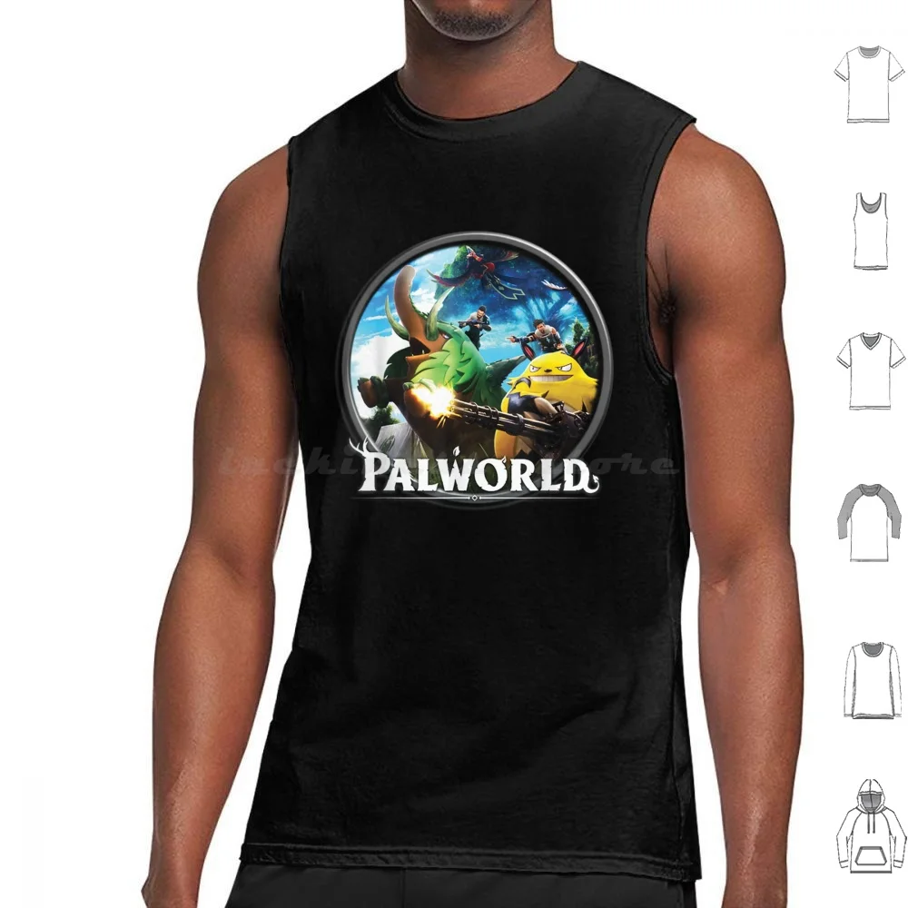 Pal Tee Tank Tops Vest Sleeveless Palworld Pal Games Pals Pal Spheres Game Video Game Starter Gaming Gamer Pet Monster