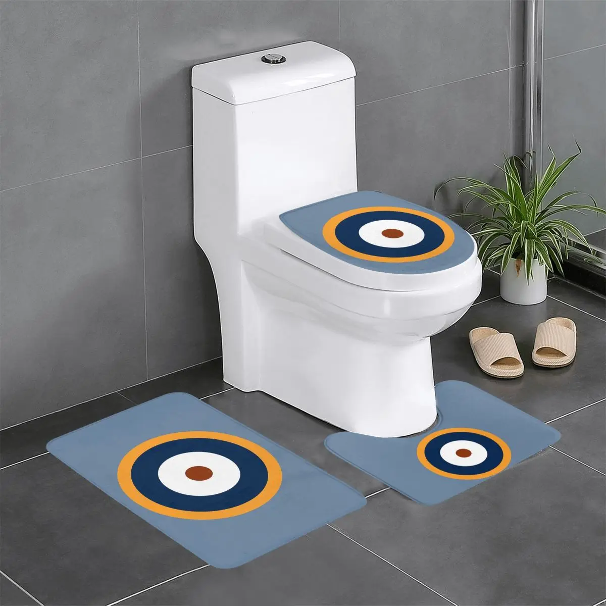 The RAF Roundel Version Used During World War 2 3 Pcs Bath Mat Bathroom Set Toilet Lid Cover Home Non-Slip Carpet Floor Rug