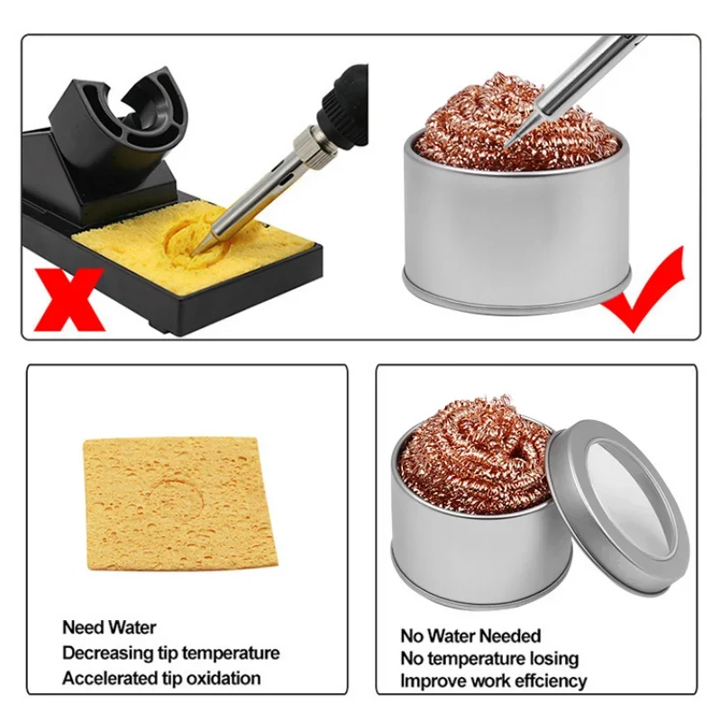 Bola de limpeza para dessoldagem, ferro de solda, filtro de malha, ponta do bico de limpeza, fio de cobre, bola de limpeza, caixa de escória de metal, bola limpa