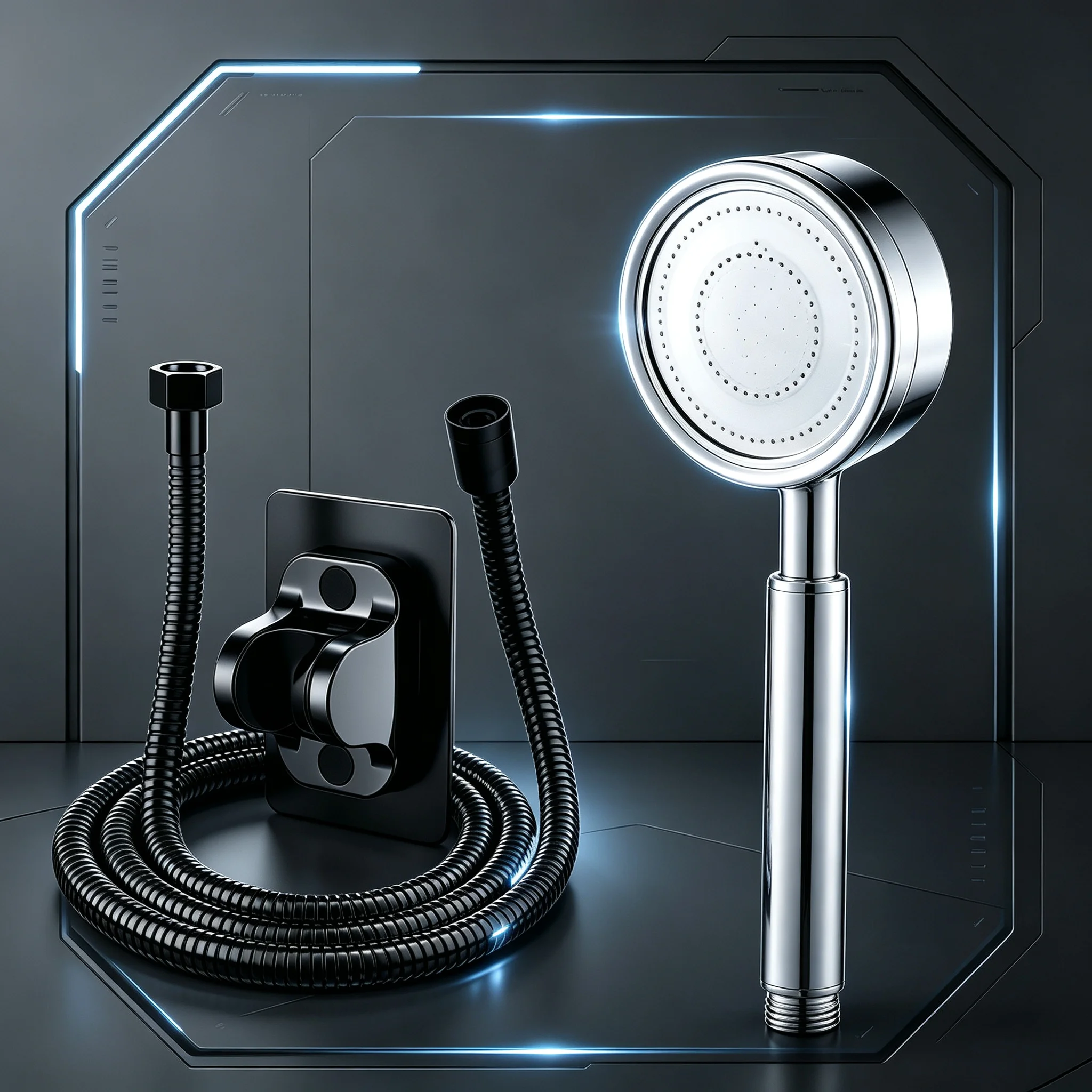 Supercharged SUS304 Stainless Steel Hand Shower Sprayer Water Saving Rainfall Handheld Shower Head for Bathroom Daily Shower