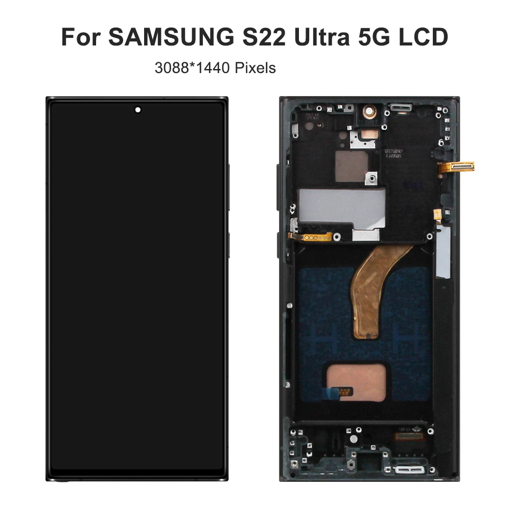 S22 Ultra para Samsung probado para S22Ultra S908 S908B S908U S908W S908E pantalla LCD reemplazo del ensamblaje del digitalizador de pantalla táctil