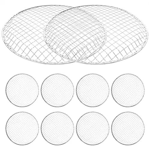 

Disposable 13" Non-Stick BBQ Grill Net for Camping, Grilling Meat, Veggies, Fish Skewers – Kichvoe Round Mesh