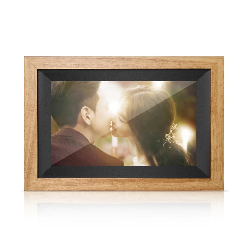 Wooden frame personalized anti-glare cloud digital photo frame