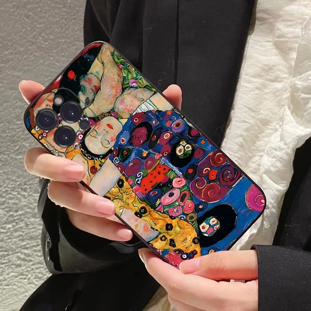 The Kiss Gustav Klimt Painting Phone Case For iPhone 15 14 11 12 13 Mini Pro XS Max Cover 6 7 8 Plus X XR SE 2020 Funda Shell