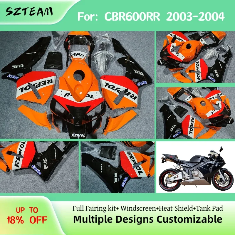 

New Style Fairing Kit CBR600RR 2003 2004 Motorcycle Fairings Aftermarket Bodywork for HONDA CBR 600RR 03 04