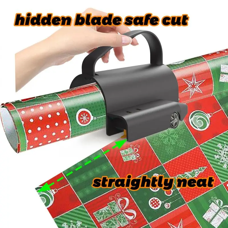 Wrapping Paper Cutter | Birthday Paper Roll Cutter | Holiday Wrapping Paper Cutter with Handle Roll Sliding Cut Trimmer
