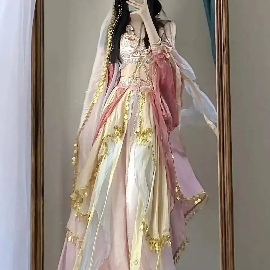 New Feitian Hanfu for Women Western Style Princess Improved Han Element Photo Travel Dress Exotic Style Dance Costume Halloween view 2