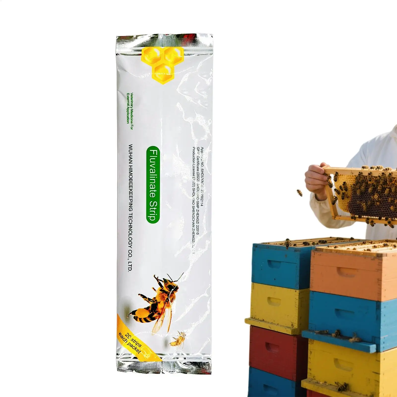 Moth Control For Bees 20-Piece Fast Acting Long-Lasting Beehive Moth Away Strips For Home Outdoor Backyard Farm Orchard