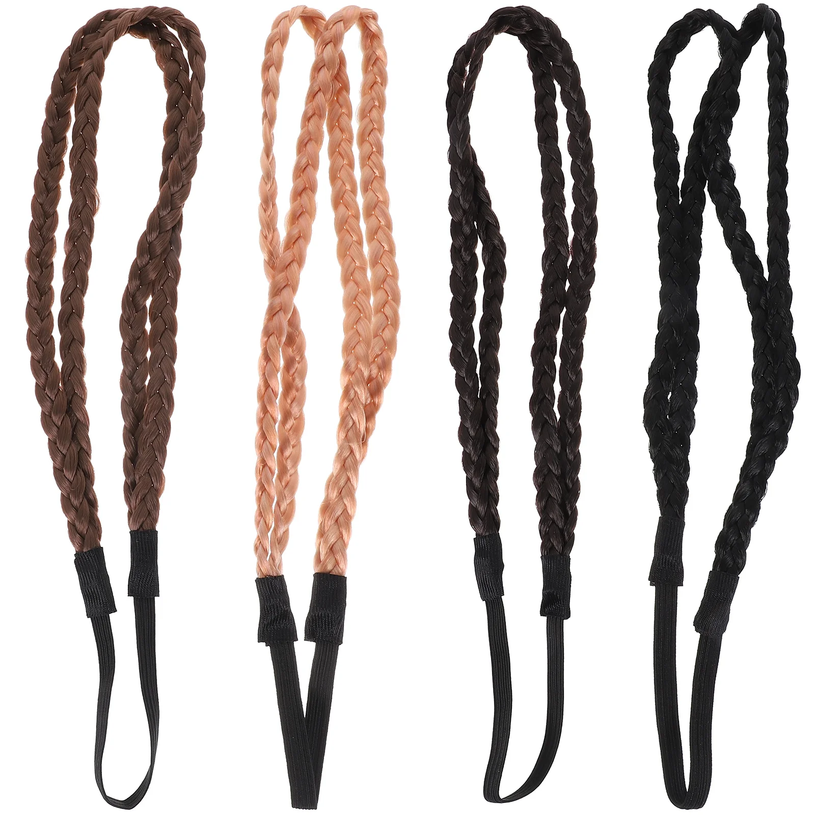 4pcs Braid Headbands Thin Headbands Braided Hair Headbands Women Teens Hair Accessories braided headbands for women