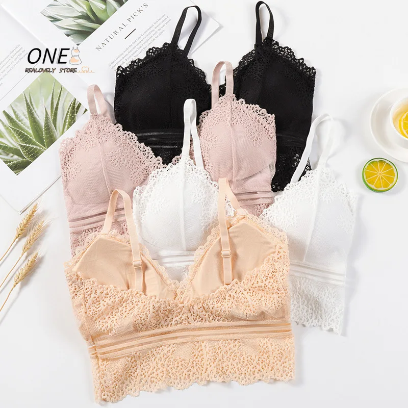 Deep V-neck Triangle Cup Sexy Bra for Women Bralette Push up Lingerie Wireless Bralette Seamless Underwear Mujer