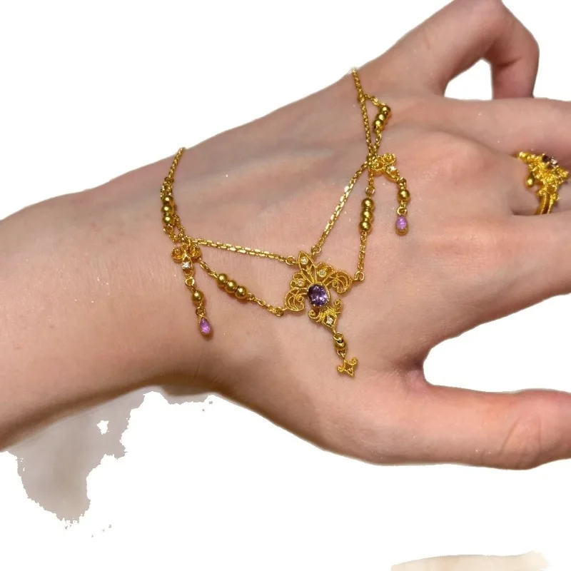 الأميرة على الجري "رقص الطائرة الورقية" القزحية الذهب شرابة قلادة خفيفة فاخرة حساسة مجموعة سلسلة قسط سلسلة الترقوة