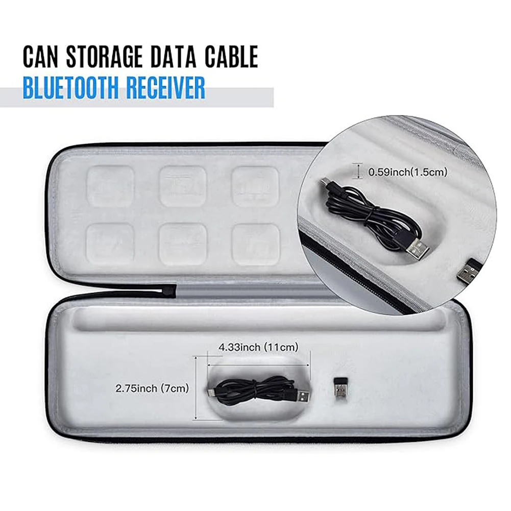 

EVA Hard Storage Bag Replacement Illuminated Keyboard Case Splashproof Carry Box for Logitech MX Keys S Wireless Keyboard