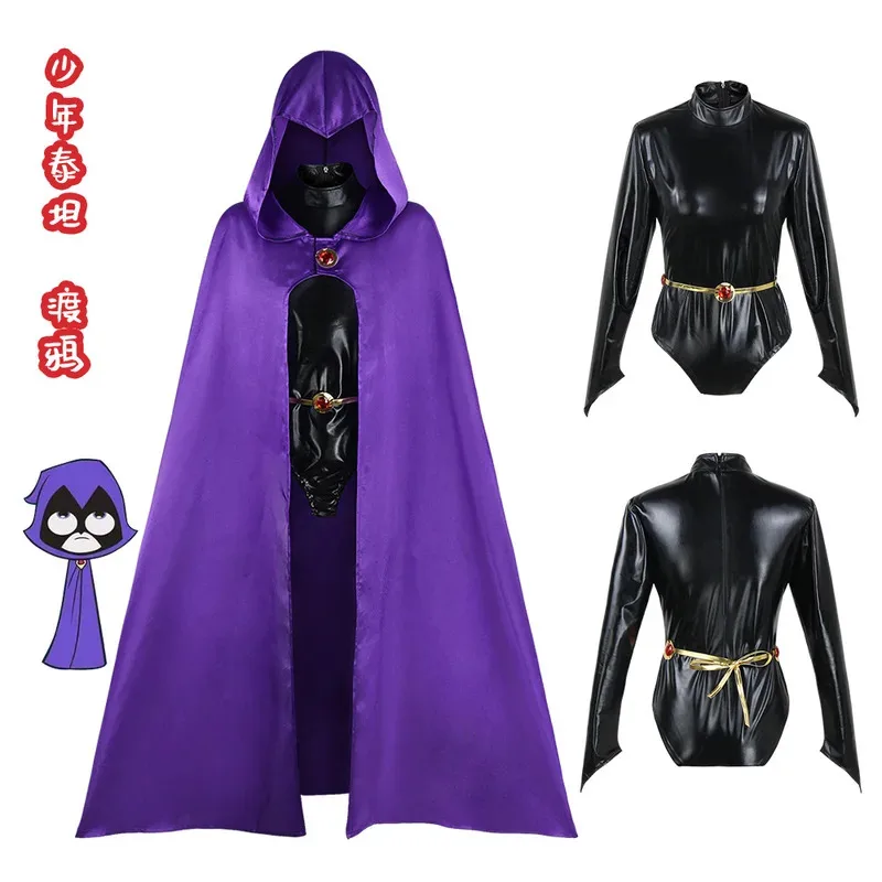 anime-raven-teen-costumes-titan-raven-costume-cosplay-anime-stage-costume-long-cape-black-tights-halloween-costumes-adult