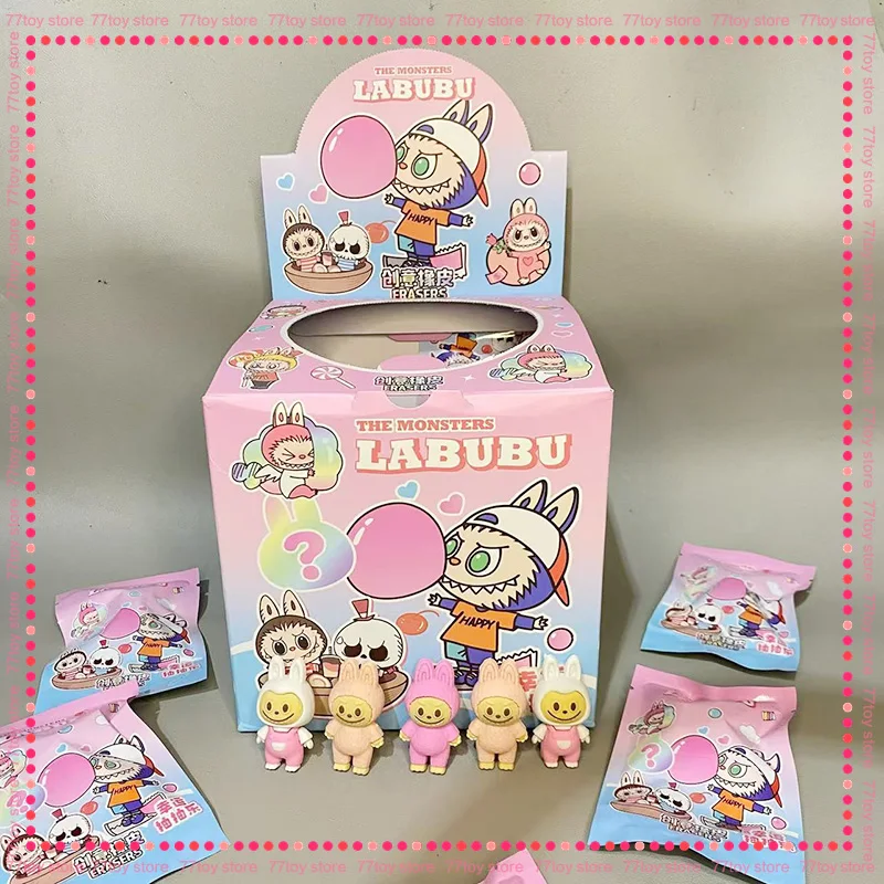 32 Erasers, Labubu Cartoon Anime Peripherals, Cute 3d Surprises, Blind Bags, Cute Erasers, School Supplies, Prizes, Holiday Gift